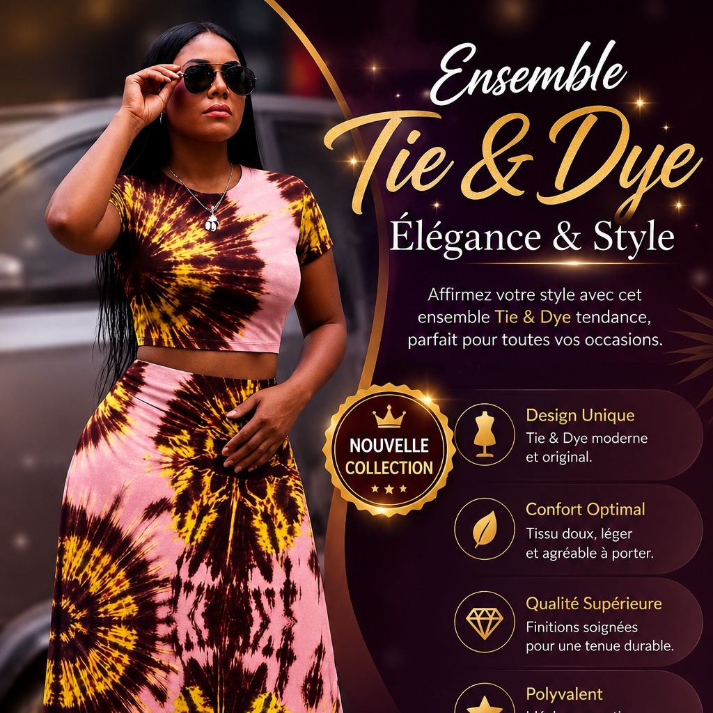 Ensemble Tie & Dye Femme – Élégance, Style & Confort ✨ — vue 2