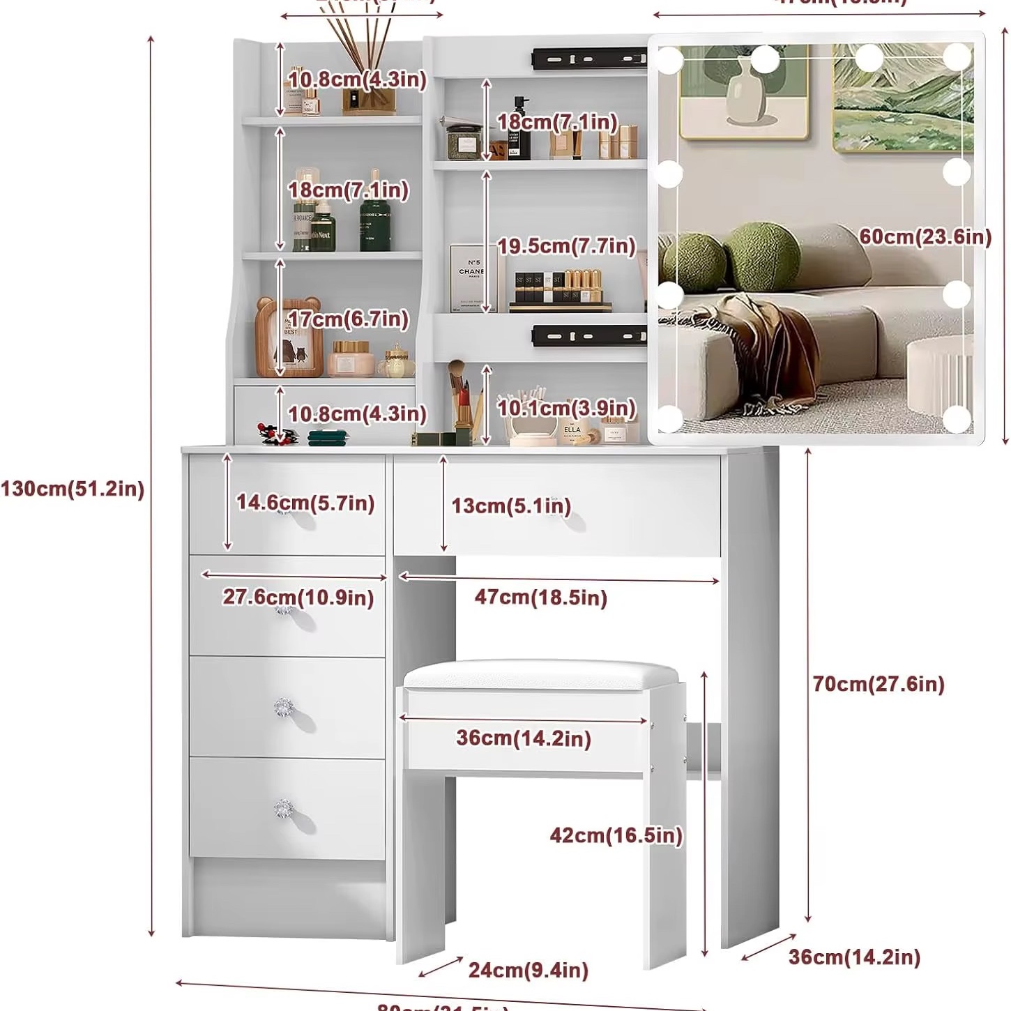 Bureau coiffeuse — vue 5