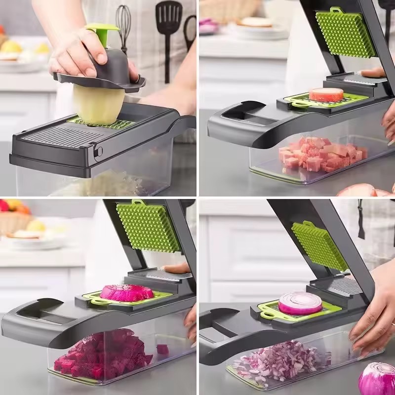 Nouveau design : Coupe-légumes multifonctionnel pour cuisine, hachoir à oignon, trancheuse à légumes et fruits — vue 3