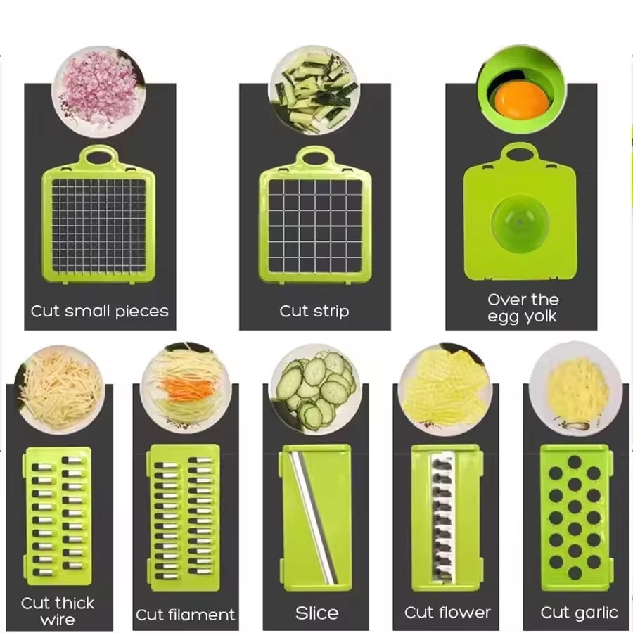 Nouveau design : Coupe-légumes multifonctionnel pour cuisine, hachoir à oignon, trancheuse à légumes et fruits — vue 4