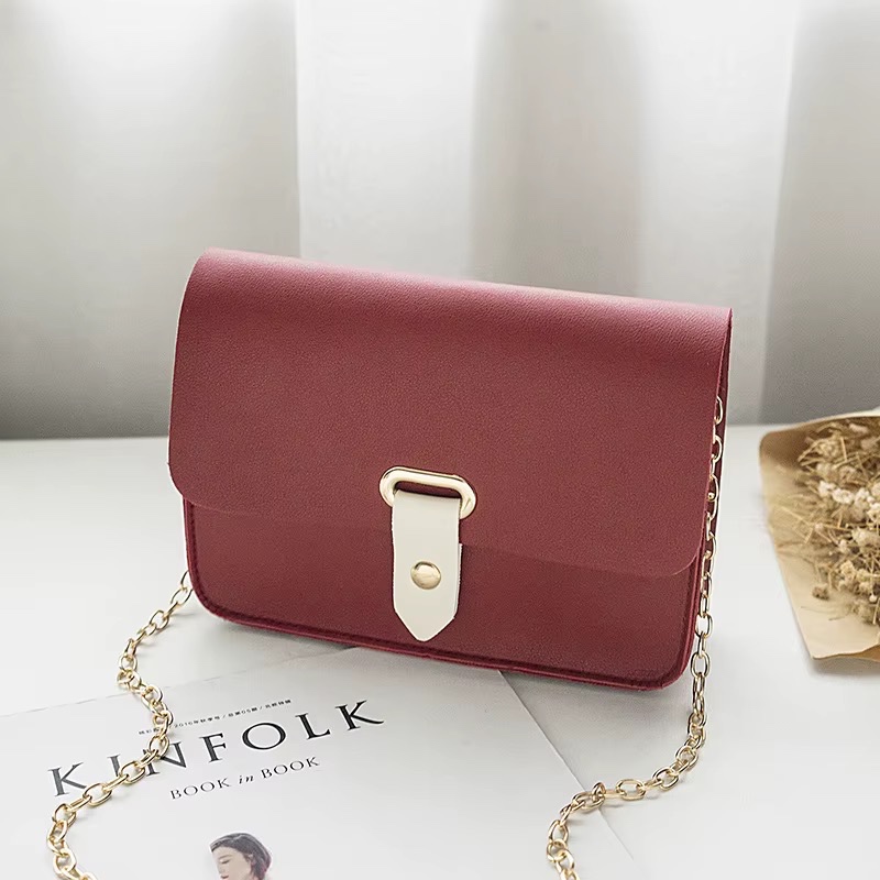 Mode femmes sacs de messager coréen petit sac carré Mini sacs à bandoulière en cuir PU solide — vue 2