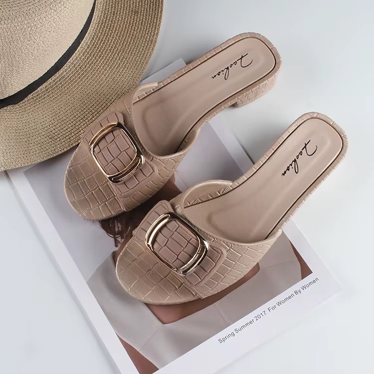 Sandales plates décontractées pour femmes avec boucle carrée, confortables, à talon bas, pour l'été et le quotidien — vue 2