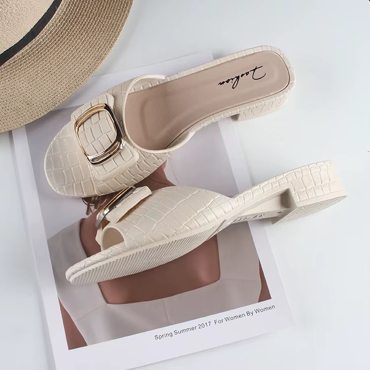 Sandales plates décontractées pour femmes avec boucle carrée, confortables, à talon bas, pour l'été et le quotidien — vue 4