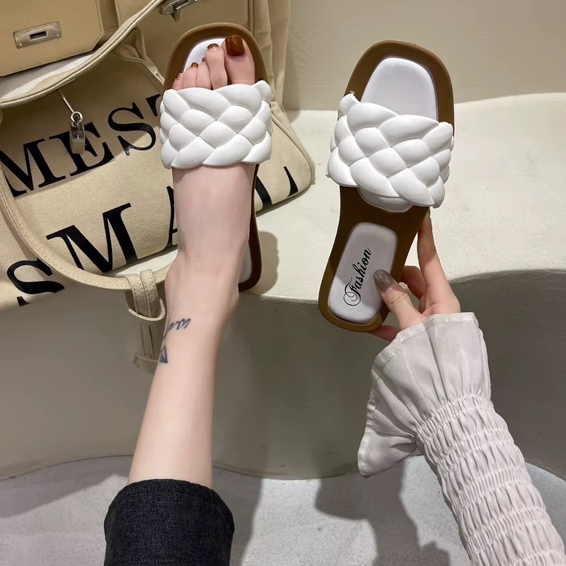 Nouvelle Mode Sandale Plate d'Été d'Extérieur pour Femmes et Filles, Style Coréen, Bout Ouvert, Chaussures de Plage, Mules Décontractées Quotidiennes pour le Shopping, Plateforme — vue 2