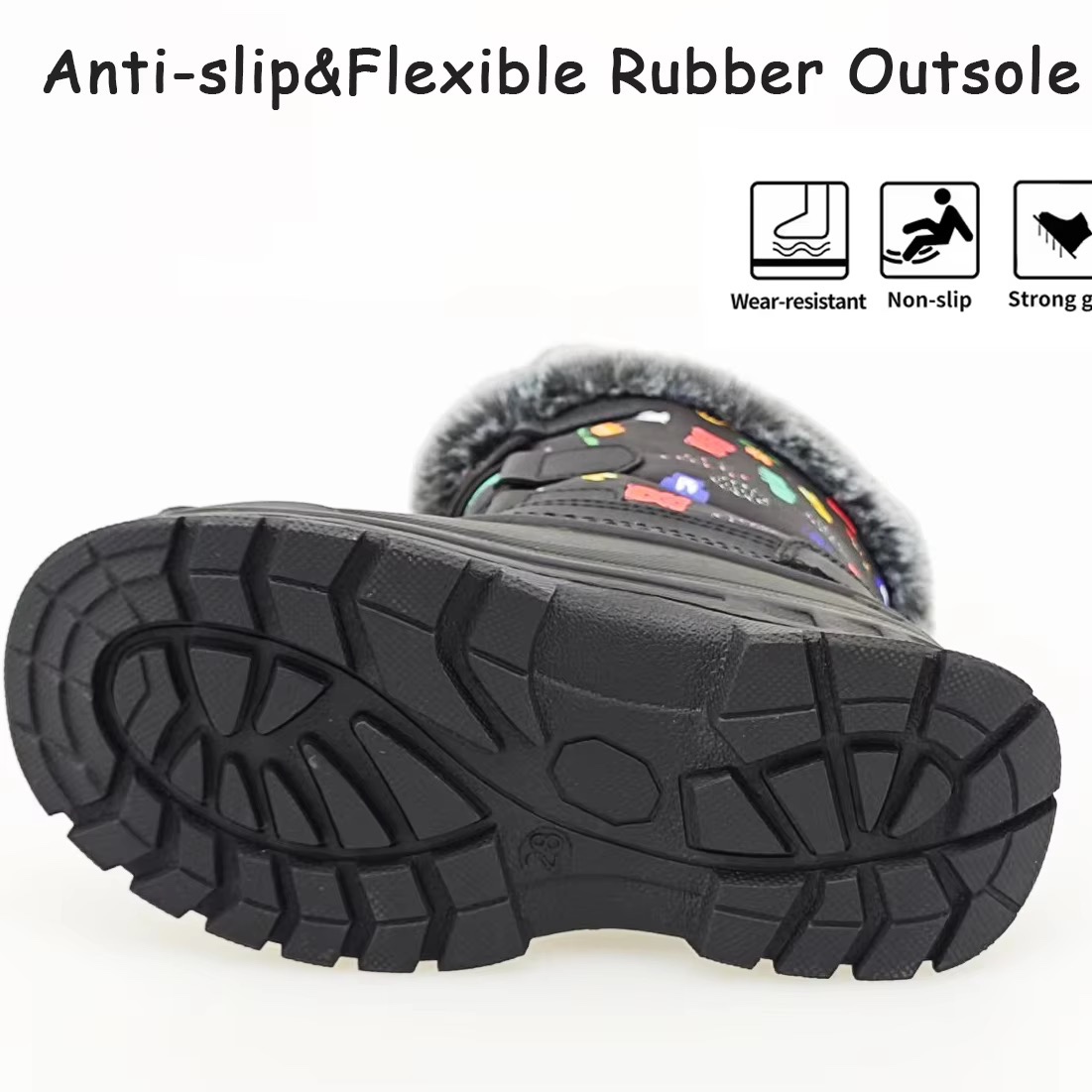 Bottes d'hiver pour enfants YLS618, mode en gros, antidérapantes, mi-mollet, thermiques, chaudes, imperméables, pour l'extérieur — vue 5