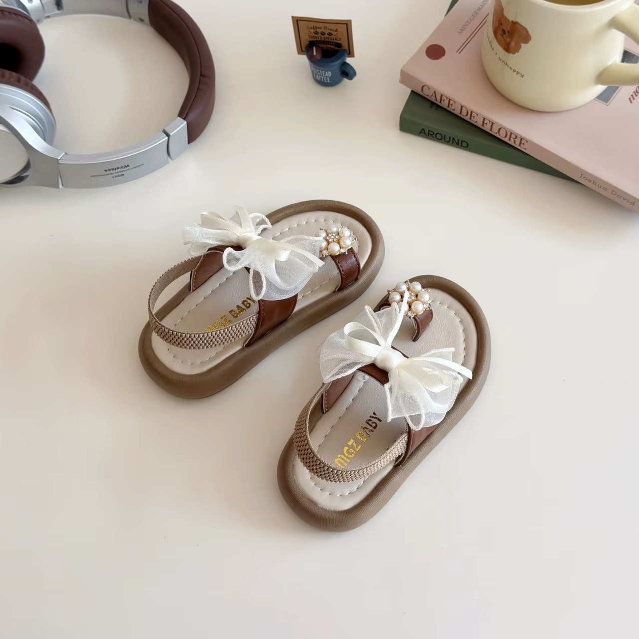 Nouvelles sandales d'été pour filles, style princesse, avec anneau d'orteil, respirantes, plates, décontractées, pour la plage — vue 3