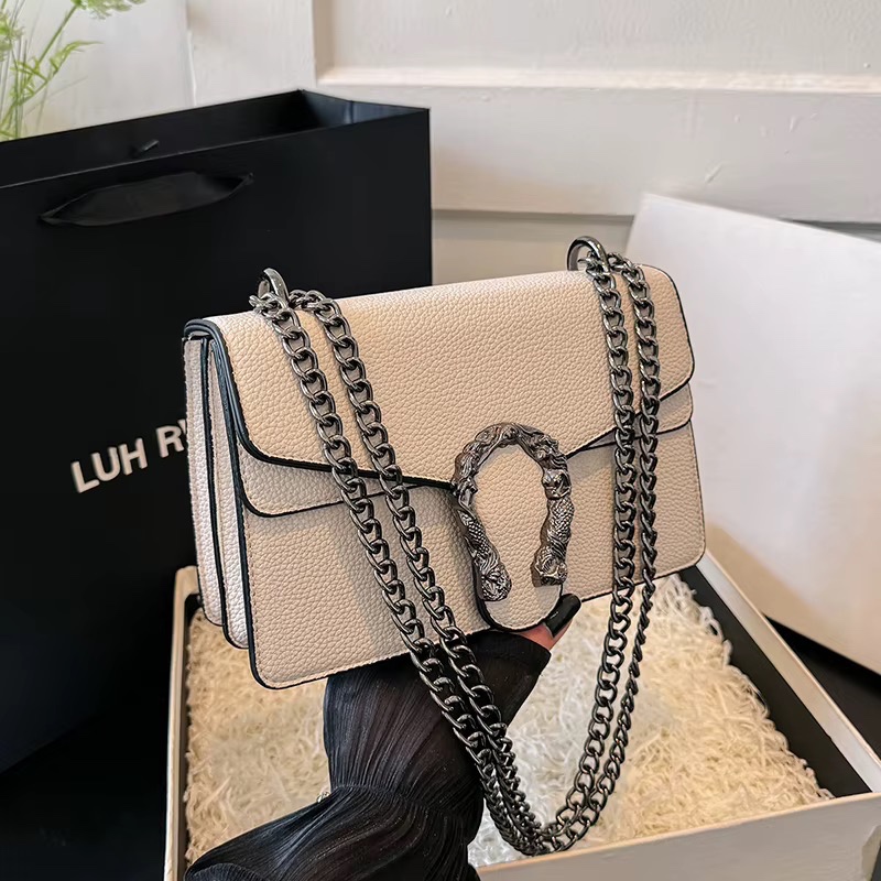 Nouveaux Arrivages 2025 Sacs à Main Carrés Tendance pour Femmes, Sacs à Bandoulière en Cuir Vegan avec Chaîne, Sac Messenger — vue 2