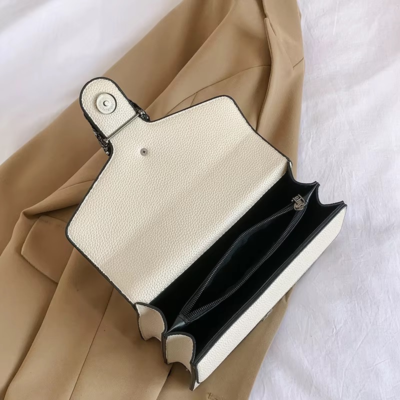 Nouveaux Arrivages 2025 Sacs à Main Carrés Tendance pour Femmes, Sacs à Bandoulière en Cuir Vegan avec Chaîne, Sac Messenger — vue 4