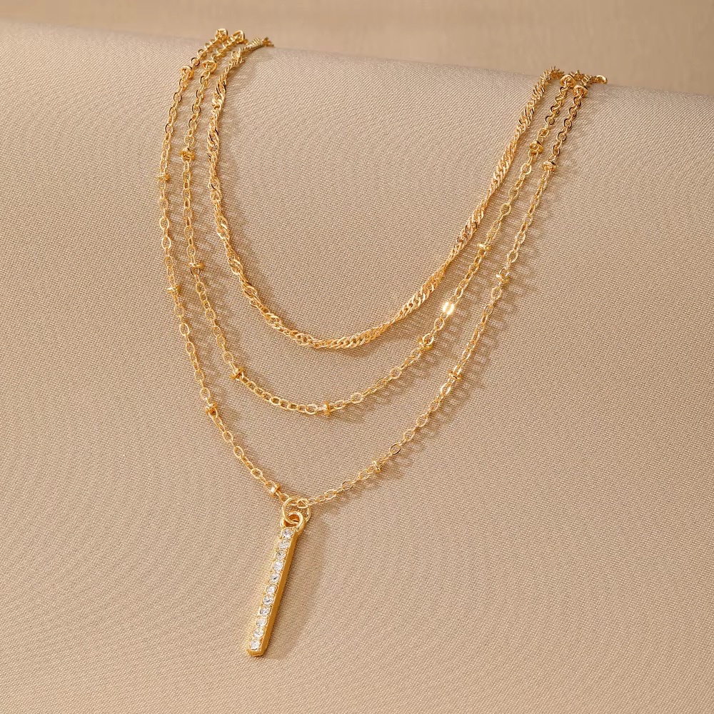 Nouveau Collier Multicouche en Zirconium avec Cœur de Perle et Croix, Design Tendance pour Femme, Vente en Gros de Bijoux — vue 2
