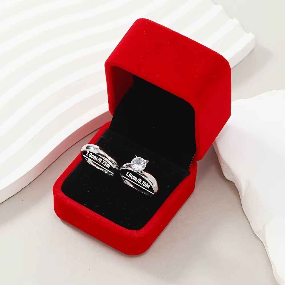 Bague en acier inoxydable de luxe haut de gamme avec zircone, cadeau décontracté pour couple Songyi Fashion — vue 3