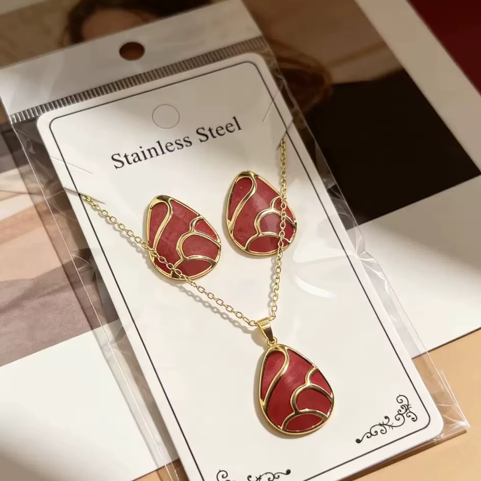 YL-11 Bijoux en acier inoxydable, boucles d'oreilles, colliers, montres, ensembles pour la Saint-Valentin, la fête des mères, cadeaux — vue 3